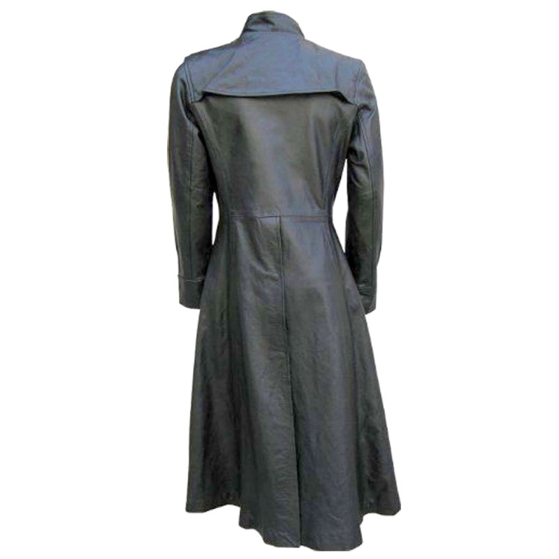 Men Neo Matrix Style Gothic Coat Trench Long Coat Gothic Leather Coat